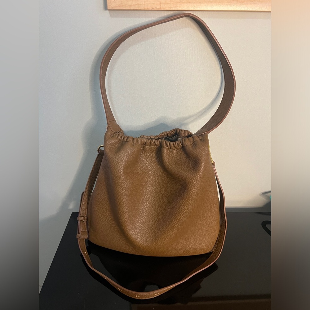 Tan faux leather bag convertible shoulder crossbody NWOT